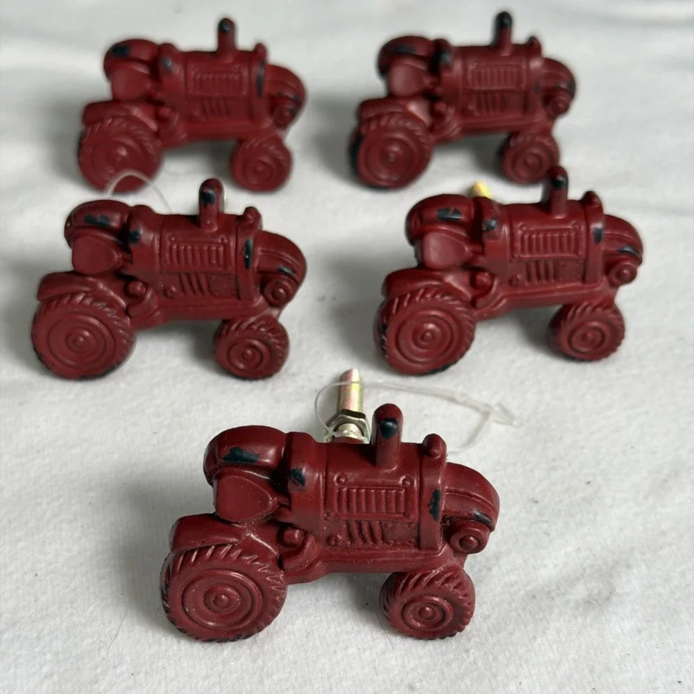 Lot Of 5 New Hobby Lobby Red Tractor Metal Drawer Knobs Farm Country Rustic
